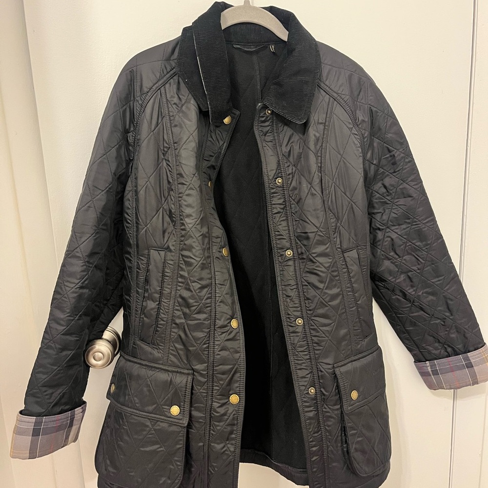 Barbour Quilted Tartan Jacket Black